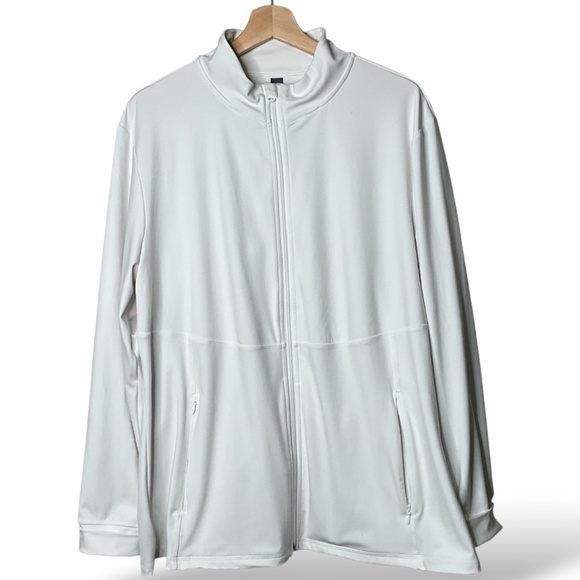 JOE FRESH ACTIVE White Full Zip Lightweight Jacket Side Zip Pockets US Sz 2X - Picture 1 of 7